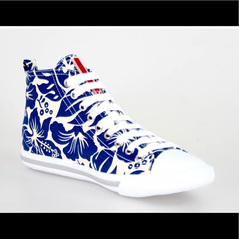PRADA high top fabric sneakers size 38.5
